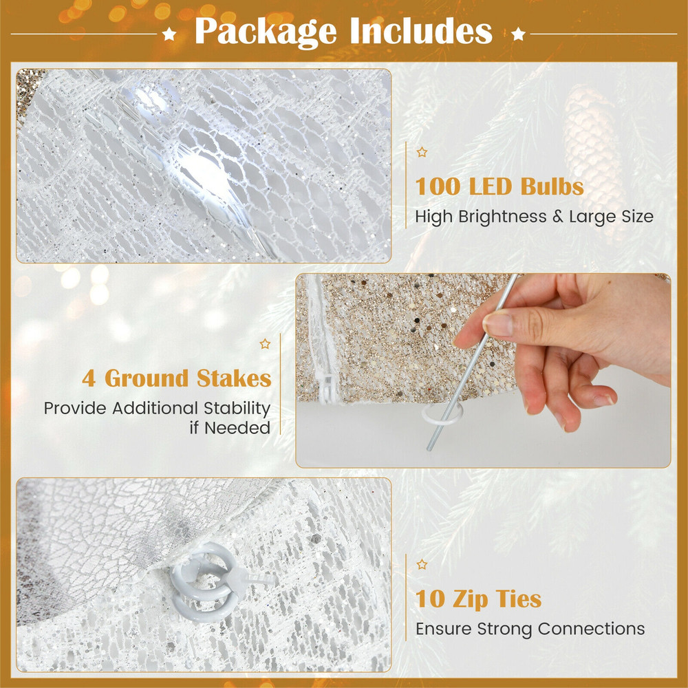 Pre-Lit Angel Christmas Decoration with 100 LED Lights, 5ft Outdoor/Indoor Holiday Yard Decoration