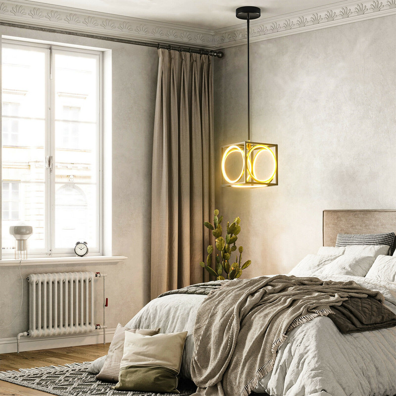 Modern LED Pendant Light with 42-Inch Adjustable Suspender, Sleek Minimalist Ceiling Light for Kitchen, Living Room