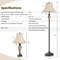 3-Piece Table and Floor Lamp Set with Linen Fabric Shades, Traditional Home Lighting
