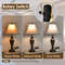 3-Piece Table and Floor Lamp Set with Linen Fabric Shades, Traditional Home Lighting