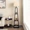 Trapezoidal Designed Floor Lamp with 3 Tiered Storage Shelf, Modern Standing Lamp for Living Room & Bedroom