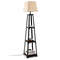 Trapezoidal Designed Floor Lamp with 3 Tiered Storage Shelf, Modern Standing Lamp for Living Room & Bedroom