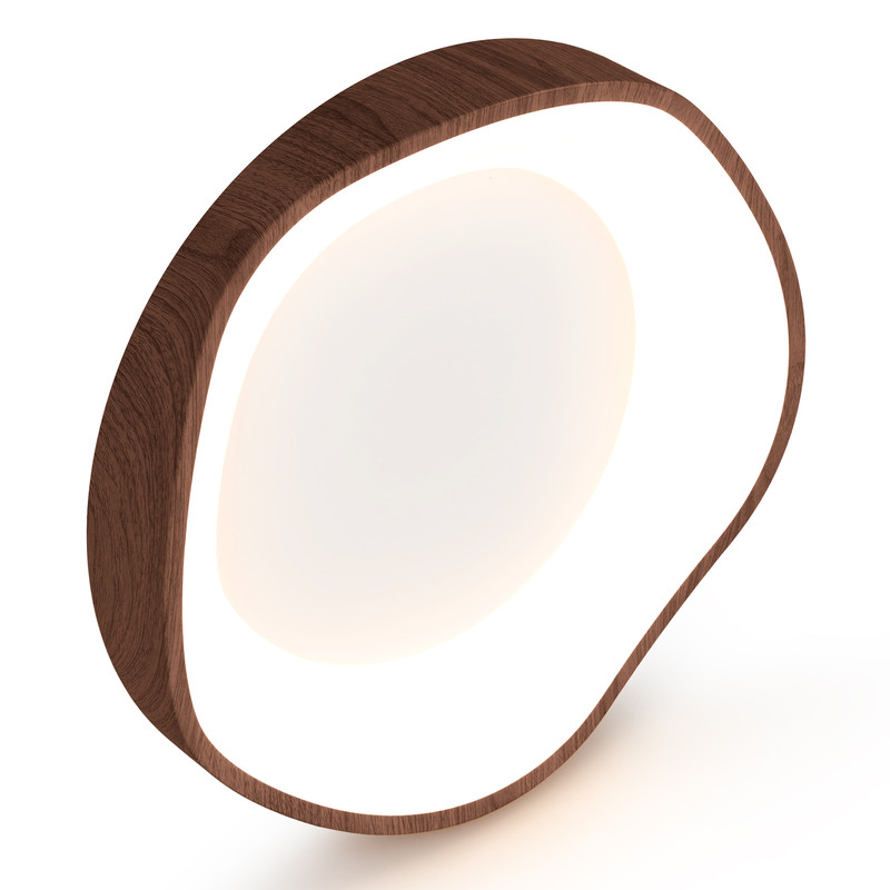 24W Modern LED Mount Ceiling Light, Wood Pattern & Metal Frame, Energy-Efficient Warm White Light