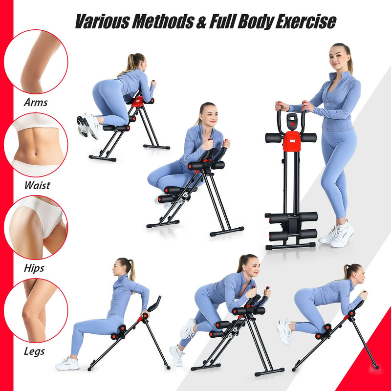 Foldable Adjustable Ab Workout Trainer With LCD Display 3Level Resistance Core Exercise Machine For 5