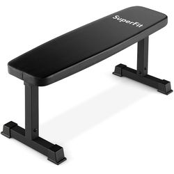 multi-functional adjustable full body exercise weight bench, heavy duty flat strength training bench for home gym