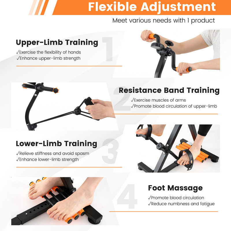 Adjustable LCD Pedal Exercise Bike With Hand Foot Massage Home Rehabilitation Equipment 4