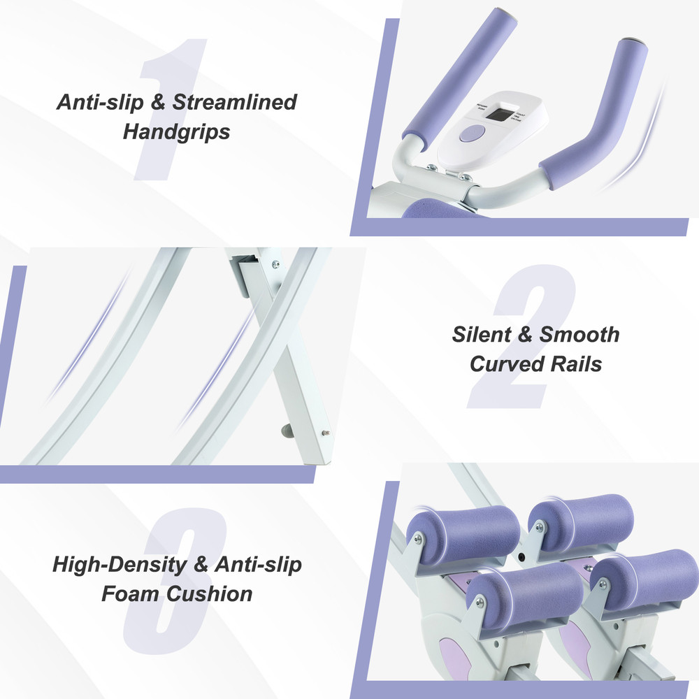 Ab Machine With LCD Monitor And Adjustable Heights Foldable Ab Workout Trainer For Core Home Gym Ab 6