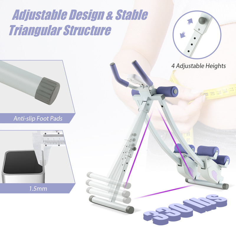 Ab Machine With LCD Monitor And Adjustable Heights Foldable Ab Workout Trainer For Core Home Gym Ab 5