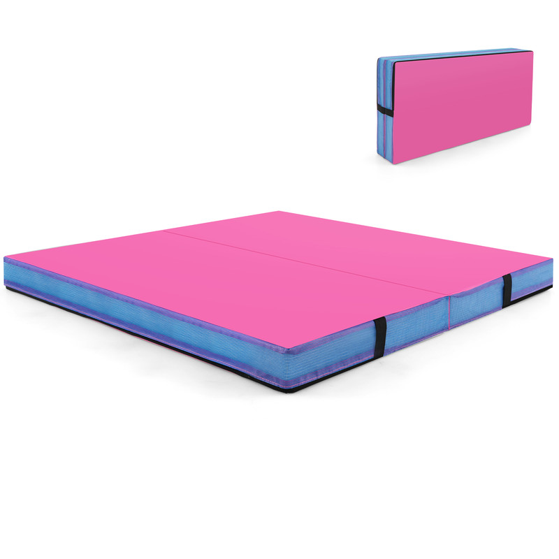 Durable Gymnastic Tumbling Mat With Handles BiFolding Thick Exercise Mat For Yoga Stretching Kids P 0