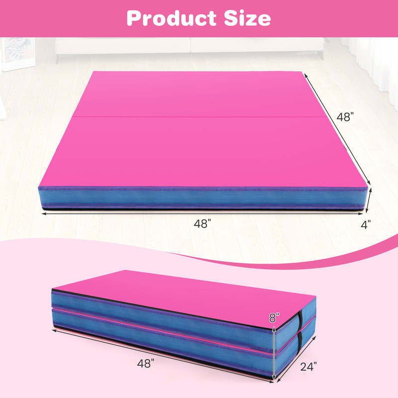 Durable Gymnastic Tumbling Mat With Handles BiFolding Thick Exercise Mat For Yoga Stretching Kids P 7