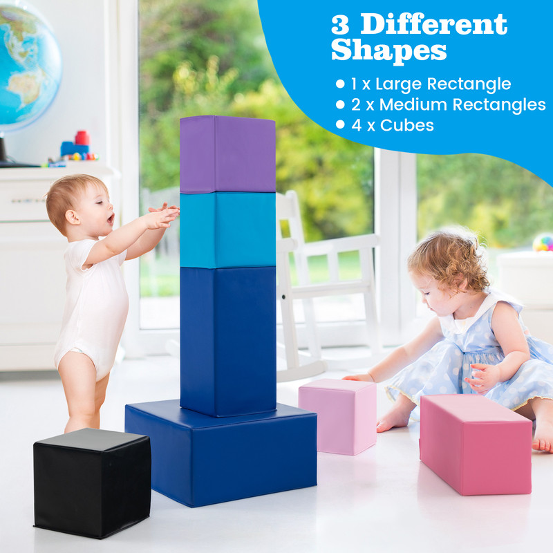 Big Foam Building Blocks For Toddlers 7Piece Set For Creative Play Learning 6