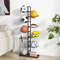 Heavy-Duty Basketball Organizer, 7-Rod Hanging Rack with Side Ball Basket for Home & Gym