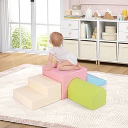 climb & crawl foam block play set, soft, safe blocks for infants & babies