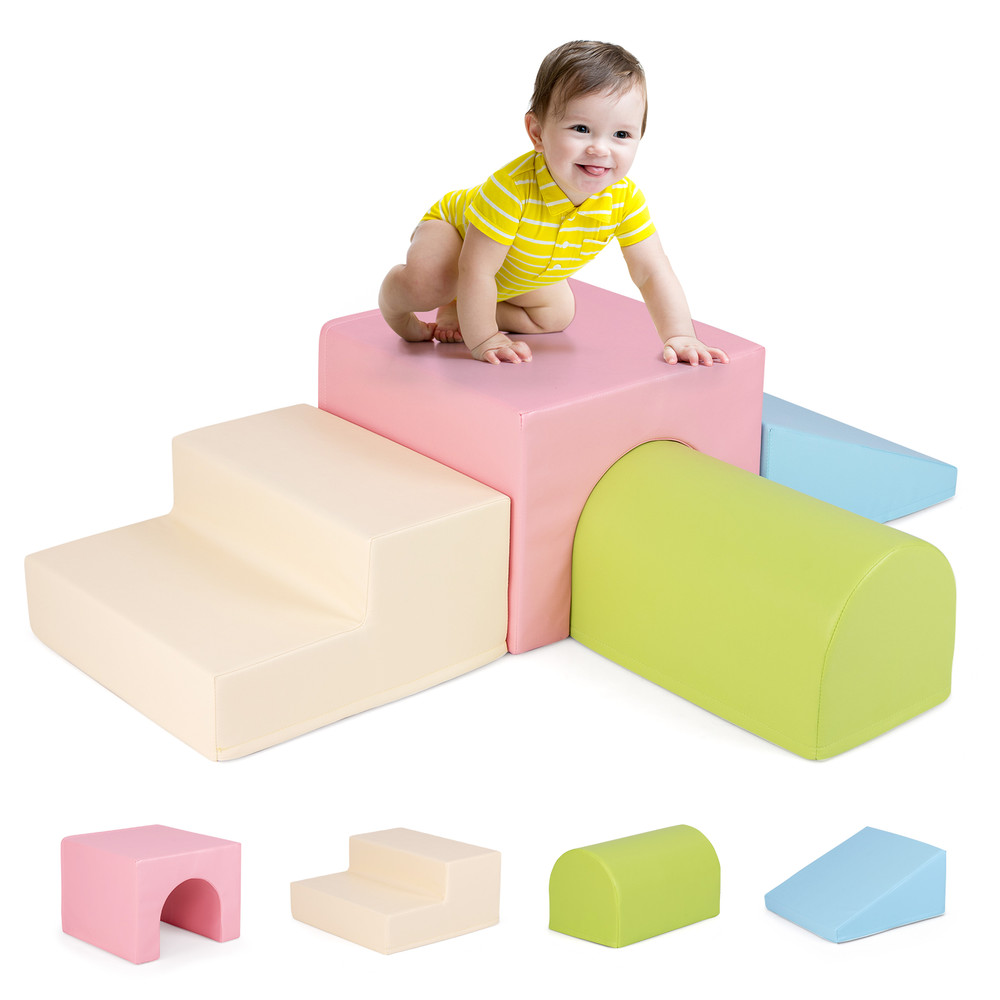Climb & Crawl Foam Block Play Set, Soft, Safe Blocks for Infants & Babies