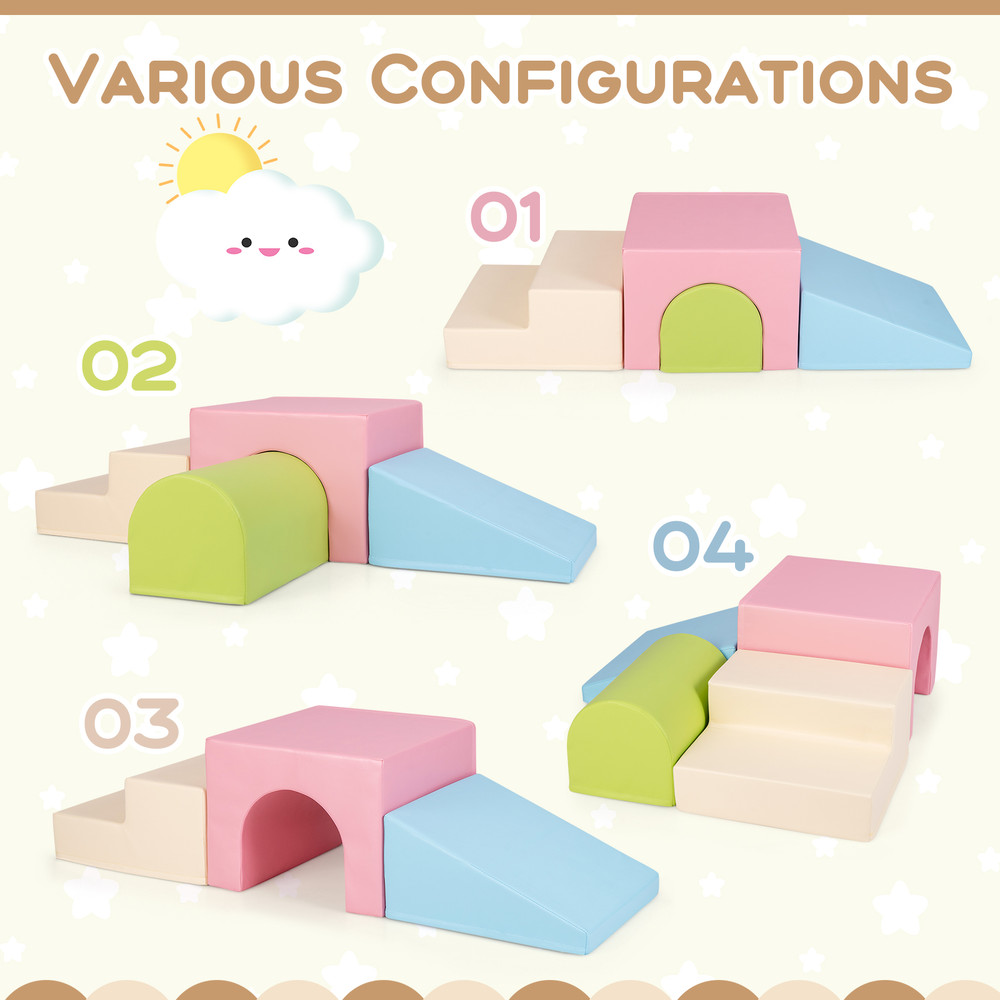 Climb & Crawl Foam Block Play Set, Soft, Safe Blocks for Infants & Babies