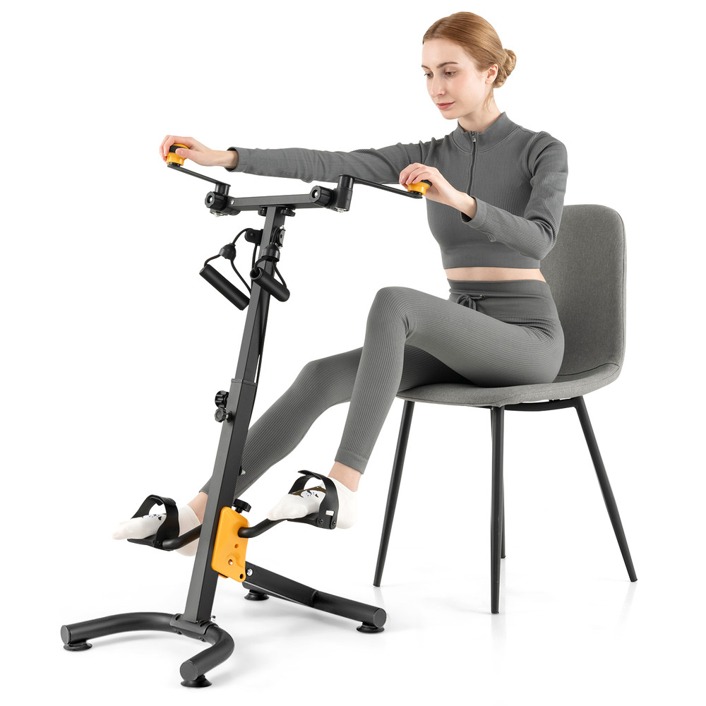 Pedal Exerciser with Adjustable Handgrip for Seniors, Full-Body Rehab & Home Fitness Machine