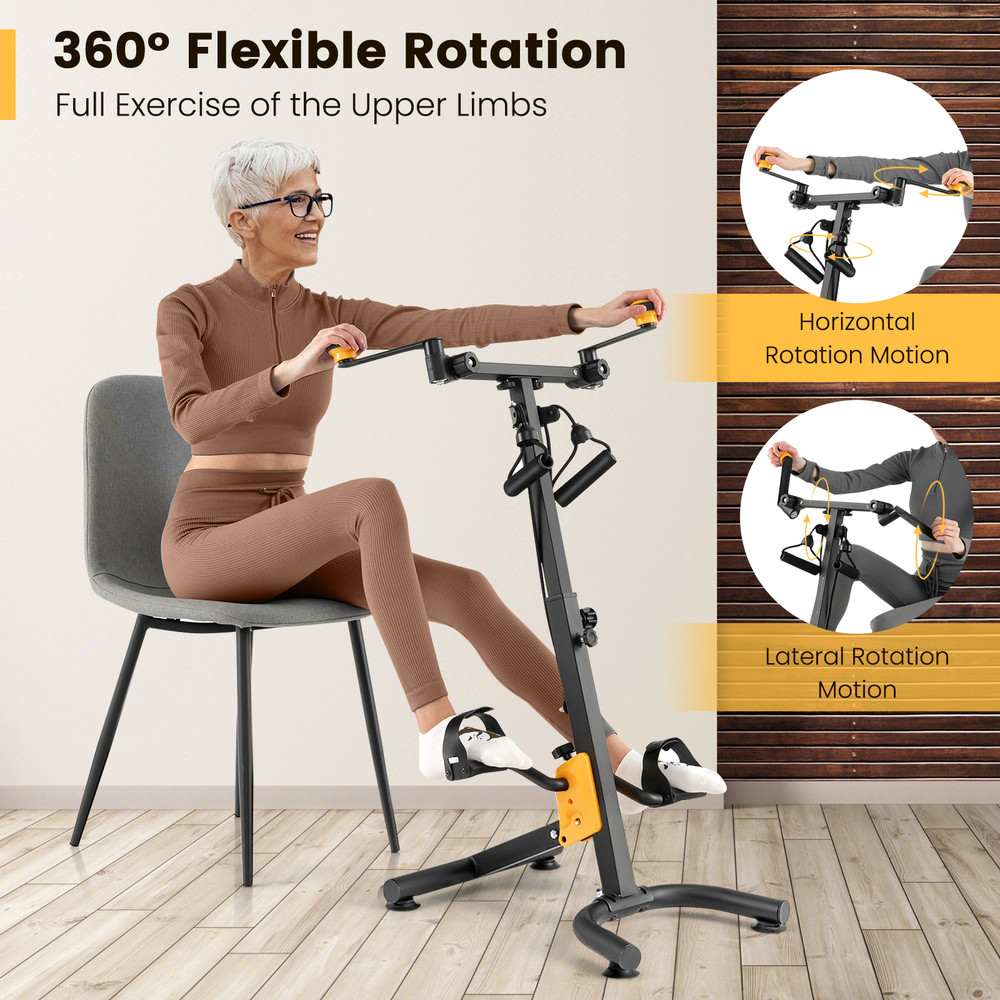 Pedal Exerciser with Adjustable Handgrip for Seniors, Full-Body Rehab & Home Fitness Machine