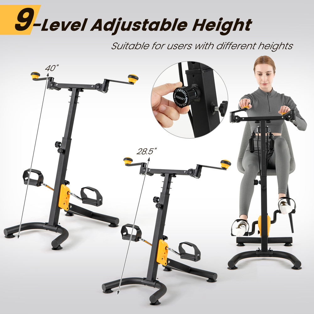 Pedal Exerciser with Adjustable Handgrip for Seniors, Full-Body Rehab & Home Fitness Machine