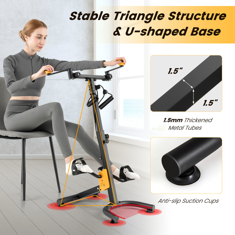 Pedal Exerciser with Adjustable Handgrip for Seniors, Full-Body Rehab & Home Fitness Machine