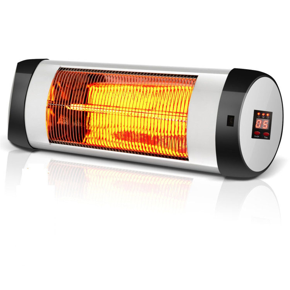 1500W Wall-Mounted Electric Patio Heater, Infrared Heater with Remote Control & Adjustable Heat Settings