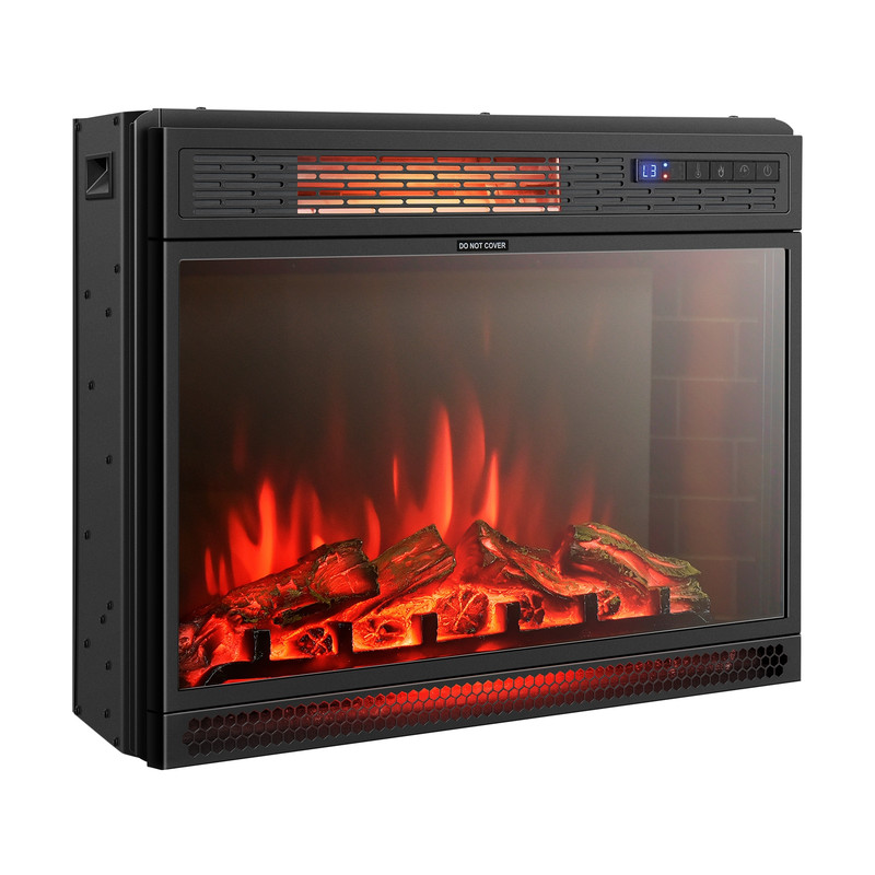 Recessed Electric Fireplace Heater, 25 Inches Wall-Mounted, Energy-Efficient & Adjustable Flame