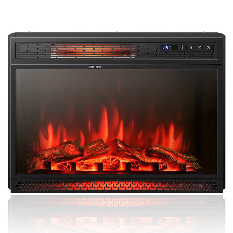 Recessed Electric Fireplace Heater, 25 Inches Wall-Mounted, Energy-Efficient & Adjustable Flame