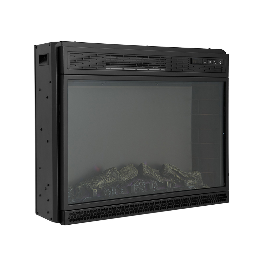 28 Inch Electric Freestanding and Recessed Fireplace with Remote, Realistic Flame & Energy-Efficient Heater