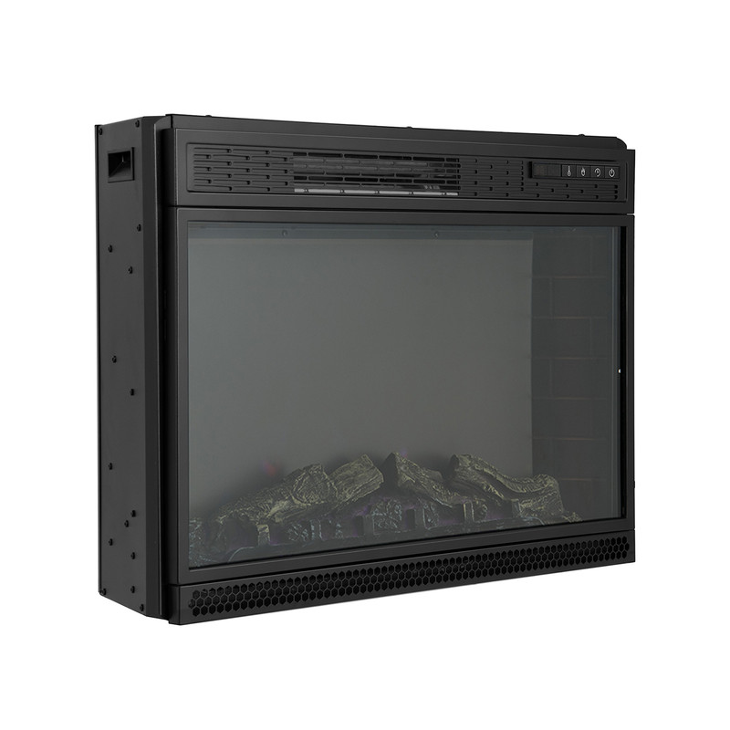 28 Inch Electric Freestanding and Recessed Fireplace with Remote, Realistic Flame & Energy-Efficient Heater