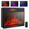 28 Inch Electric Freestanding and Recessed Fireplace with Remote, Realistic Flame & Energy-Efficient Heater