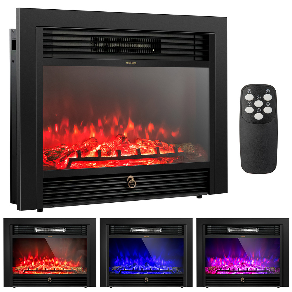 28.5 Inch Electric Fireplace Recessed with 3 Flame Colors, Adjustable Heat & Realistic Flames