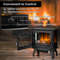 17 Inch Freestanding Electric Stove Fireplace Heater with 3-Side View, Realistic Flame & Adjustable Thermostate