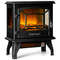 17 Inch Freestanding Electric Stove Fireplace Heater with 3-Side View, Realistic Flame & Adjustable Thermostate
