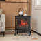 1400W Electric Stove Heater with 3-Level Flame Effect & 3-Sided View, Freestanding Fireplace for Home & Office