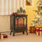 1400W Electric Stove Heater with 3-Level Flame Effect & 3-Sided View, Freestanding Fireplace for Home & Office