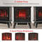 1400W Electric Stove Heater with 3-Level Flame Effect & 3-Sided View, Freestanding Fireplace for Home & Office