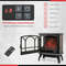 1400W Electric Stove Heater with 3-Level Flame Effect & 3-Sided View, Freestanding Fireplace for Home & Office