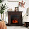 TV Stand Electric Fireplace Mantel With Remote Control Freestanding Heater With Realistic 3D Flame 1
