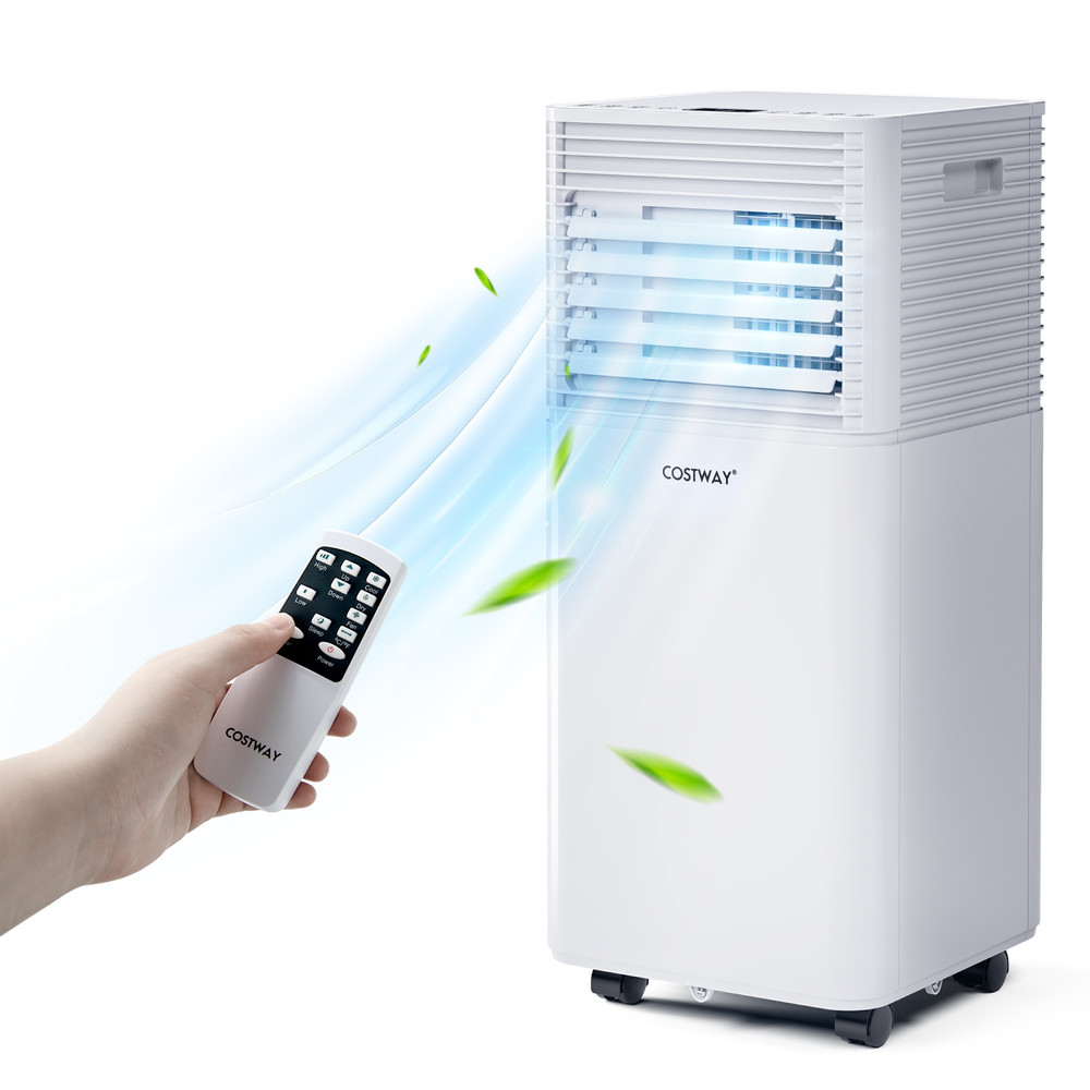 Portable BTU Air Cooler With Dehumidifier  Fan Mode Smart Control Quiet Sleep Mode Window Kit Ideal 0