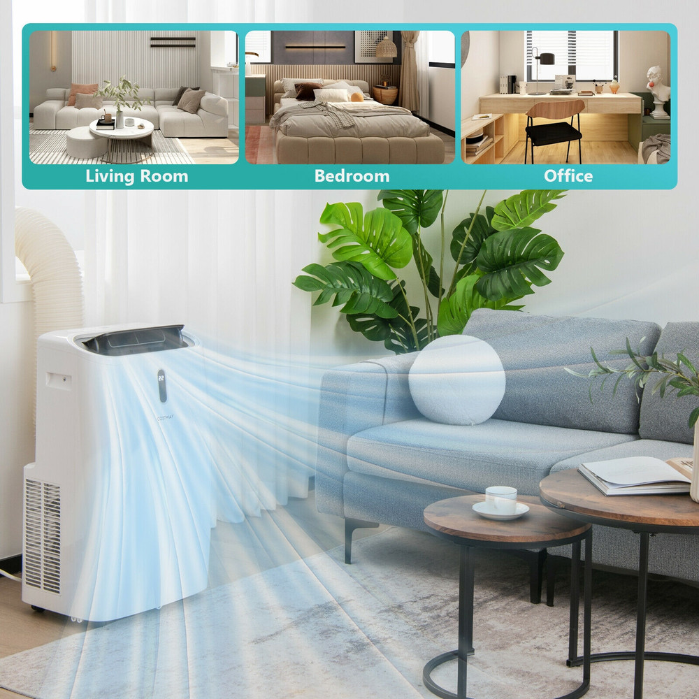 Smart BTU Portable Air Conditioner With WiFi Control Dehumidifier Heater  Fan Quiet AC For Bedroom  2
