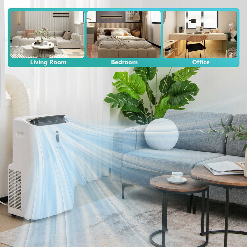 Smart BTU Portable Air Conditioner With WiFi Control Dehumidifier Heater  Fan Quiet AC For Bedroom  2