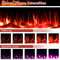 60 Inches Ultra-thin Electric Fireplace Heater with Remote, Timer & Wall Mount, 1500W Recessed LED Flame