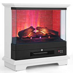 27 inch freestanding electric fireplace heater with thermostat, overheat protection, for living room, bedroom & office