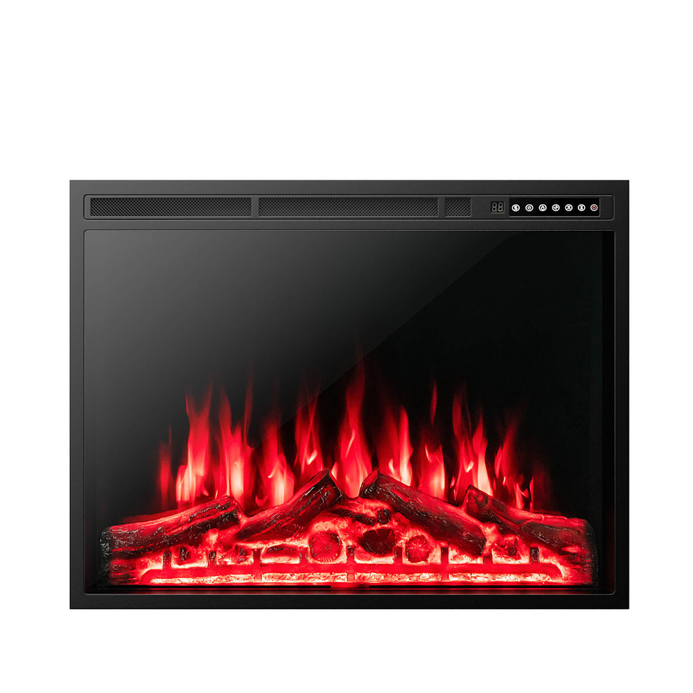 34/37 Inch Electric Fireplace Recessed with Adjustable Flames, Wall Mounted or Freestanding Heater, 1500W Quiet Remote