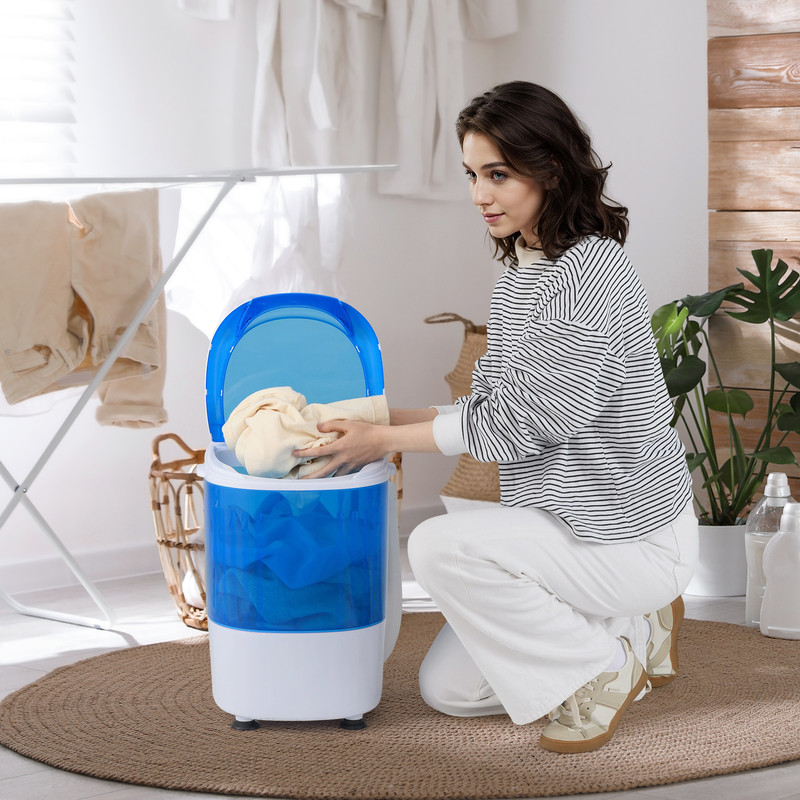 5.5 lbs Portable Semi Auto Washing Machine for Small Space, Compact Mini Laundry Washer for Apartment Dorm RV Camping