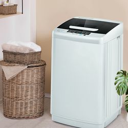full-automatic 8.8 lbs compact washing machine with drain pump, portable washer & spin dryer for apartment dorm