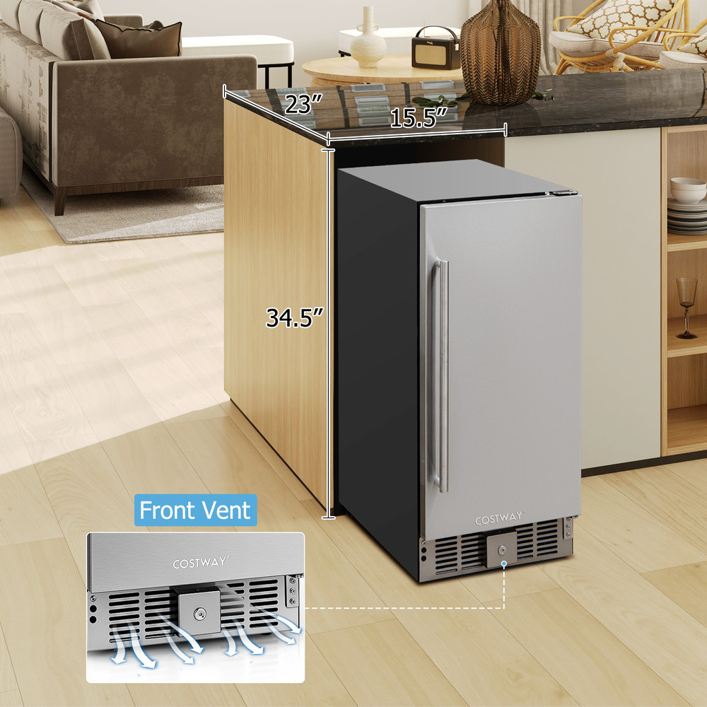 Compact Refrigerator with Adjustable Thermostat & Stainless Steel Door, Mini Fridge 2.9 Cu.Ft for Home, Office, Dorm