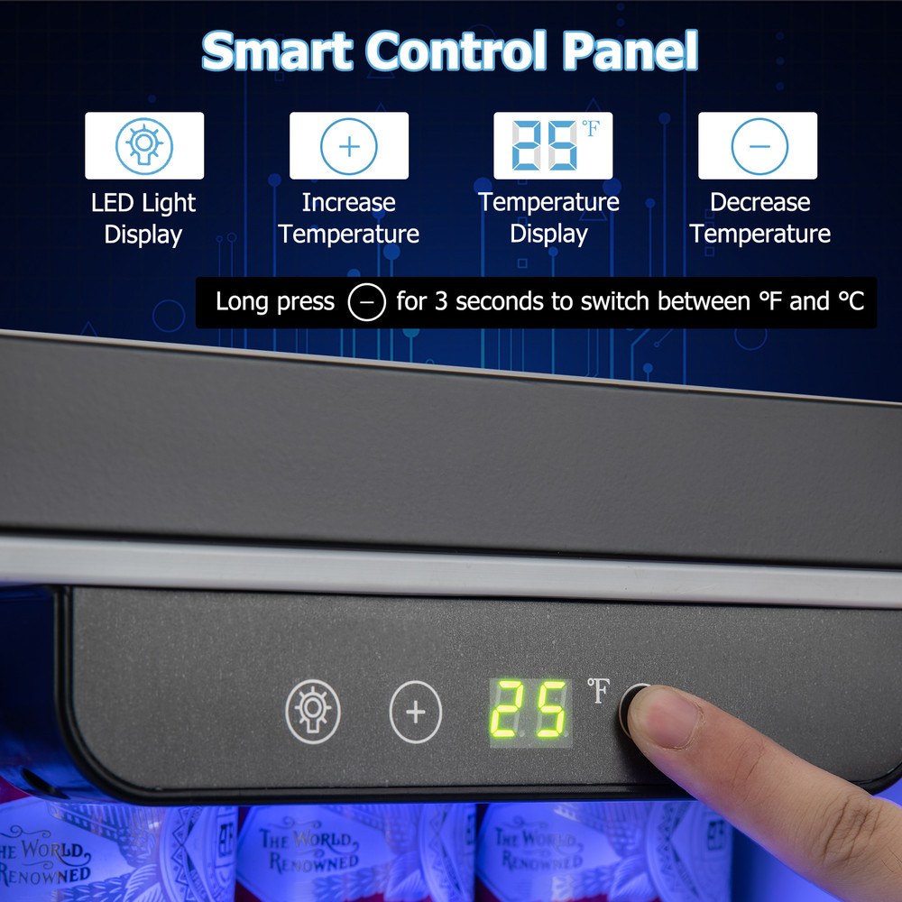 Compact Refrigerator with Adjustable Thermostat & Stainless Steel Door, Mini Fridge 2.9 Cu.Ft for Home, Office, Dorm