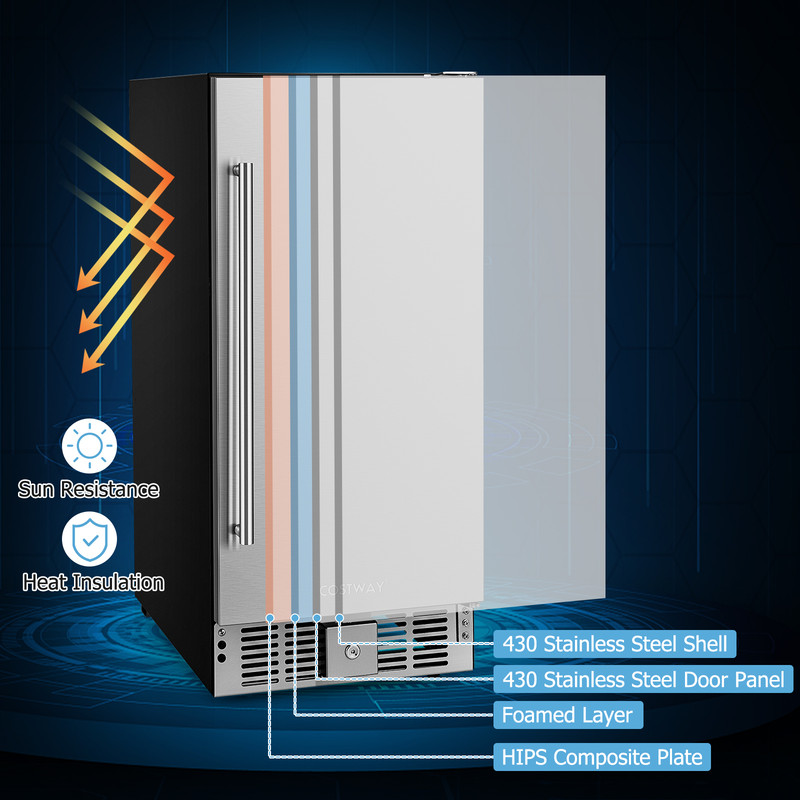 Compact Refrigerator with Adjustable Thermostat & Stainless Steel Door, Mini Fridge 2.9 Cu.Ft for Home, Office, Dorm