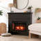 26 Inch Recessed Freestanding Fireplace Heater with 3-Level Flame, 6H Timer, Remote, Quiet Operation & Brick Design