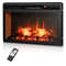 26 Inch Recessed Freestanding Fireplace Heater with 3-Level Flame, 6H Timer, Remote, Quiet Operation & Brick Design